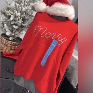 Holiday Red Merry Sweater - NWT!!